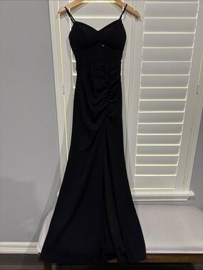 Emerald Sundae Black Strapless Evening Gown